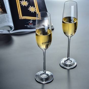 Champagne Flute Transparent Glass With Stem Lead Free Champagne Goblet Wine Glasses