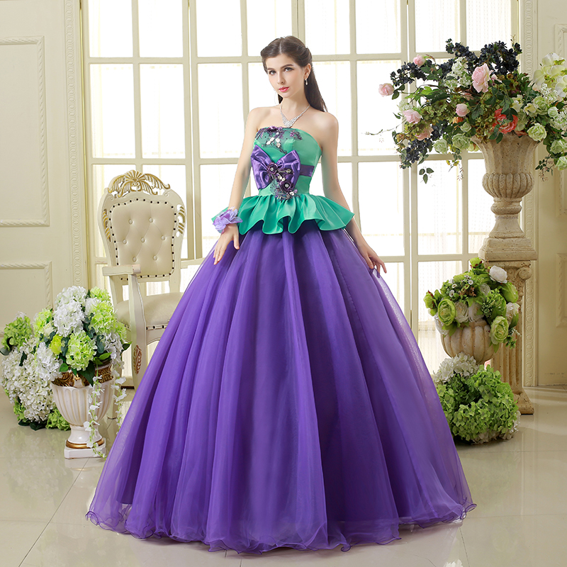 purple and green wedding dress Gothic With Tulle Searching for a wedding guest dress that feels refined Custom Embroidered Purple Wedding Dress
