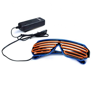 Gafas de moda con cable <span class=keywords><strong>EL</strong></span>, lentes de doble Color con obturador LED para fiestas, luminosas, para <span class=keywords><strong>EL</strong></span> <span class=keywords><strong>Bar</strong></span> nocturno - Product Image 2