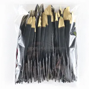 Wholesale Metallic Gold Glitter Black Goose Wing Feathers Golden Painted Goose Pluma for Crafts Decoration