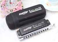 EASTTOP T12-48K Professional 12-Hole King Dream Chromatic Harmonica with Phosphor Bronze Reeds Black Zip Pouch Case Competitive