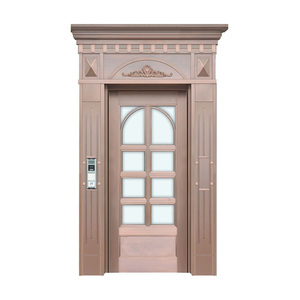 Porte d'entrée antique et bronze, design de porte d'entrée, en cuivre véritable à 100%, anti-balles, porte avant double - Product Image 4