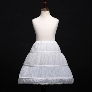 थोक लड़कियों पेटीकोट <span class=keywords><strong>Crinoline</strong></span> नीचे का कपड़ा बच्चों के लिए शादी की पोशाक गेंद पजामा 3 हुप्स सफेद आइवरी बच्चों पेटीकोट - Product Image 1
