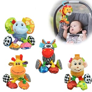 Jouet hochet sonore pour bébé, éléphant en peluche doux, jouet à suspendre au lit, anneau de dentition animal, jouet éducatif précoce pour nourrisson - Product Image 1