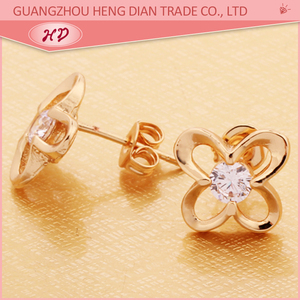 ราคาโรงงานขายส่งกุหลาบทองแฟนซีต่างหูสตั๊ด - Product Image 4