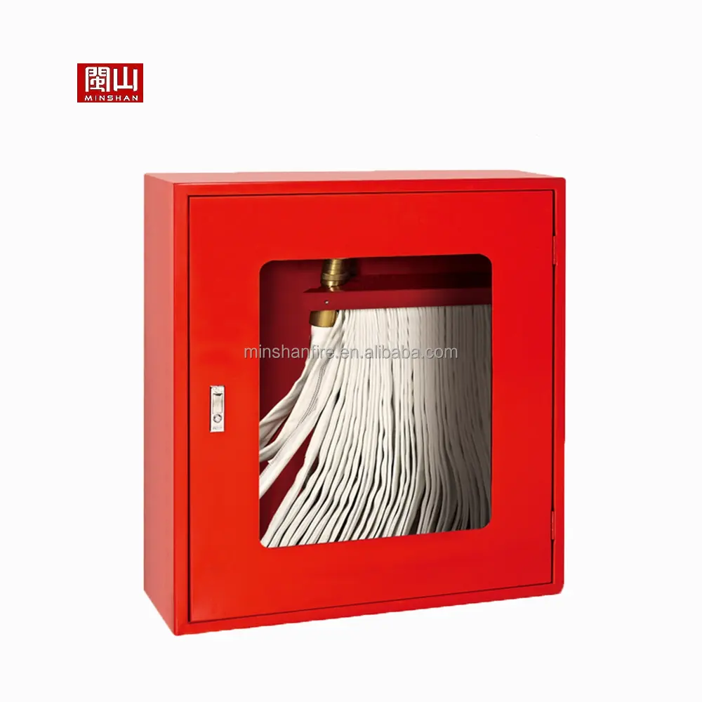 GRP กล่องท่อดับเพลิงสองชั้นตู้สีแดงเหล็กคาร์บอนติดผนังไฟต่อสู้ใช้ MS-FHC Minshan,Minshan