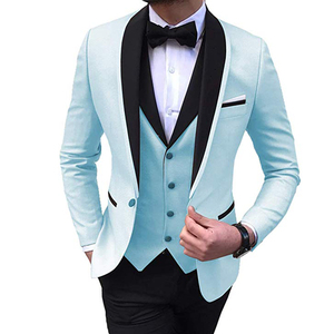 Costume homme formel 3 pièces coupe classique revers châle uni pour bal de promo et mariage (Blazer+Gilet+Pantalon) <span class=keywords><strong>2019</strong></span> - Product Image 4