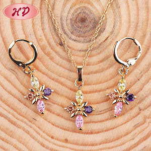 Conjuntos de joyas nupciales de estilo indio, juego de joyería chapada en oro, precio barato - Product Image 5