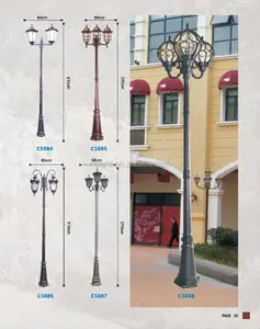 Nhà Máy Giá Ngoài Trời Trang Trí Antique Cast Iron Led Đèn Cực 12V 30 Wát Vườn Ánh Sáng