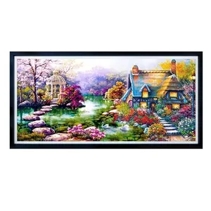 Preço de fábrica Atacado 5d Diy Paisagem Swan Garden Pintura Diamante Cenário Full Drill 5d Diy Pintura Diamante na lona