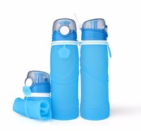 Bouteille d'eau pliable en Silicone, ml sans échantillon, personnalisé, écologique, bouteille d'eau pour sport avec filtre