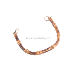 Ivoduff Brown Bamboo Handle Metal Base <strong>Bag</strong> <strong>Accessories</strong> Bamboo Purse <strong>Bag</strong> Handles for Handbags - Product Image 3