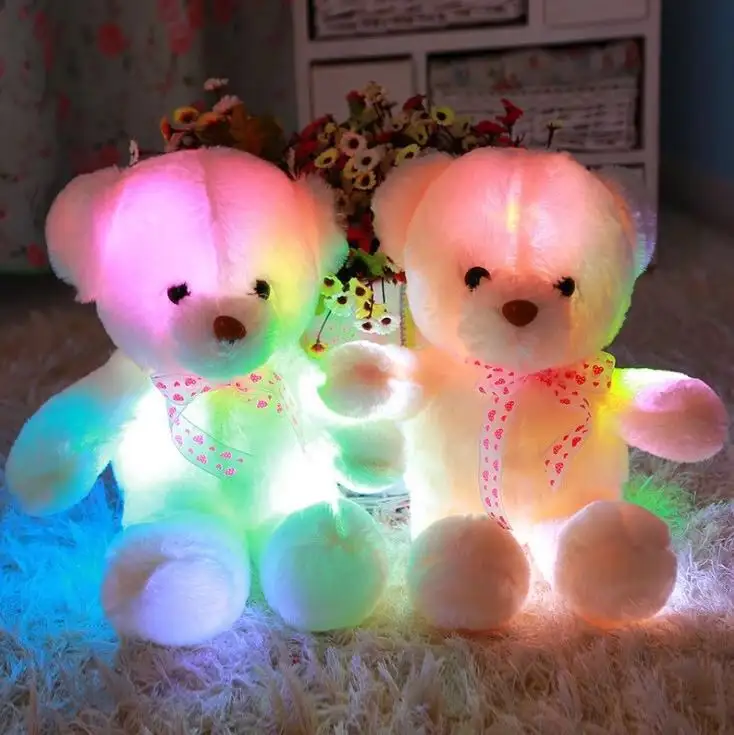 Nieuwe Ontwerp Led Licht Teddybeer Knuffel Kleurrijke Teddybeer Speelgoed Giant Pluche Teddybeer Voor Kinderen