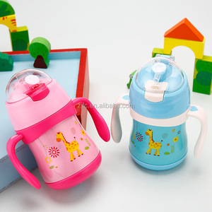 Çin termos 350ml 304 paslanmaz çelik vakum yalıtımlı bebek süt besleme kamışlı şişeler - Product Image 1