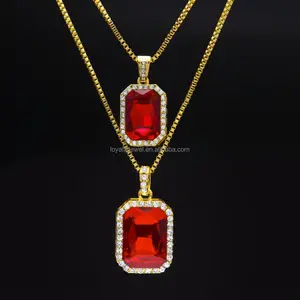 Indische goldkette künstliche ruby tropfen perlen halskette