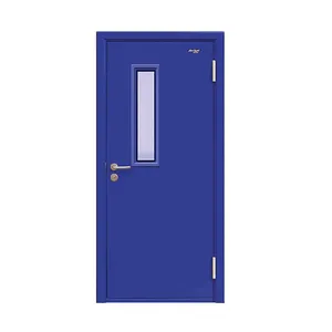 warehouse excape access interior single or double entry pedestrian fireproof hollow metal steel fire door glass window