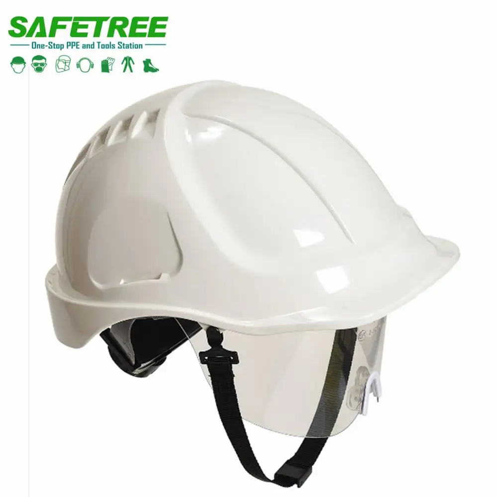 Good qualität ABS Helmet Industrial bau sicherheit helm persönliche schutz ausrüstung harte hut mit goggle/visier