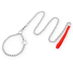 Cadena de hierro para perro, correa de cuerda de 120CM, color rojo cromado, gran oferta