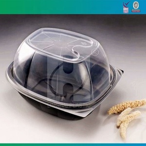 Impresión personalizada Pp desechable desayuno negro transparente de la caja de contenedor con tapa de microondas - Product Image 1