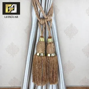 Decorativo Cortina Tieback Tassel Tie Voltar Tieback Talão Bola Fivela Clássico