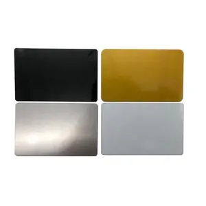 Cartão de metal preto dourado, cartão de negócios de alumínio, ecológico pode ser fixado usando cartão em branco mecânico de metal