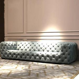 Italie Art Rétro Boucle de Traction Antique Chesterfield Capitonné Rembourré En Tissu Canapé Ensemble Personnalisé Conçu BF08-10026A - Product Image 1