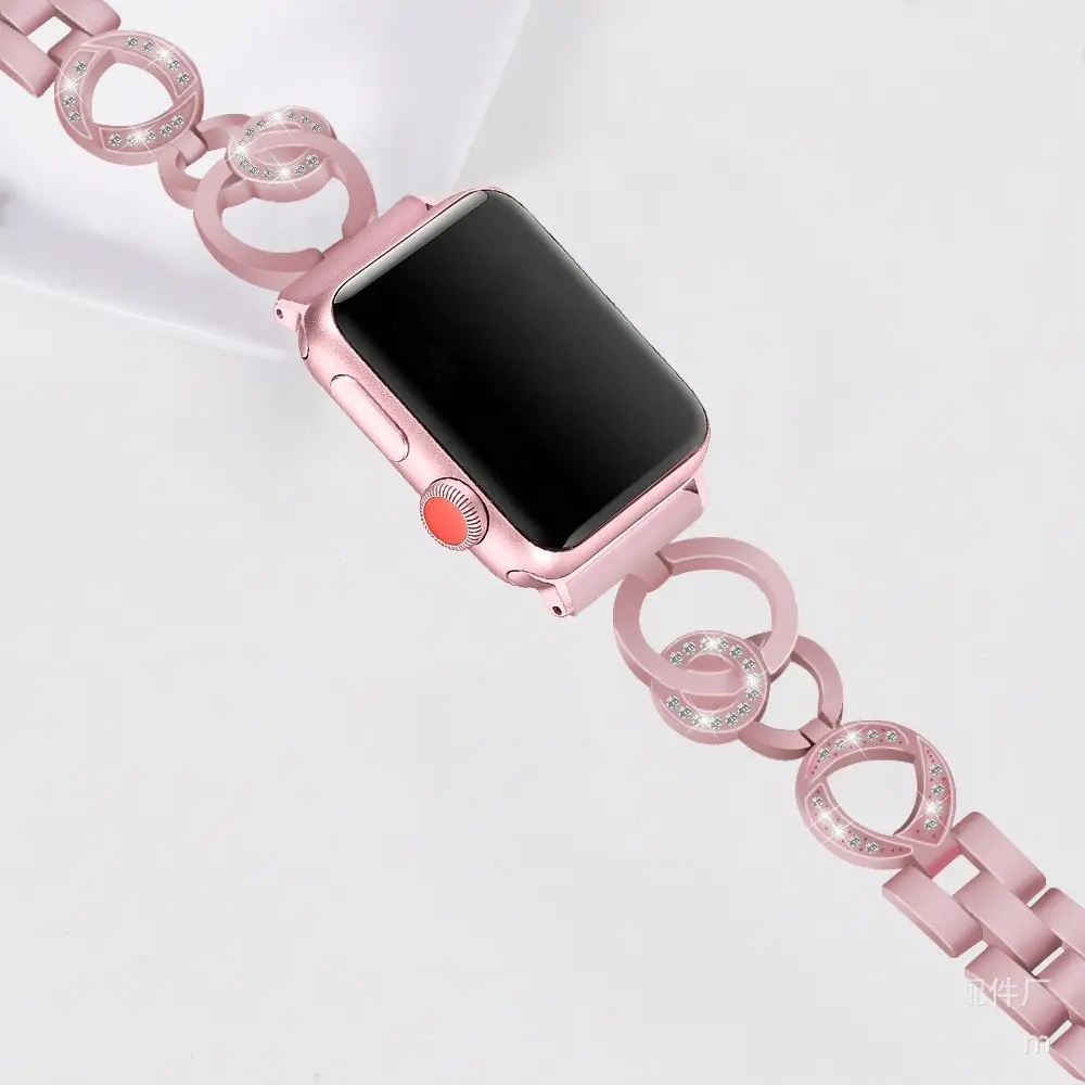 Hotsales Women Jewelry Stainless Steel Crystal Diamond StrapためiWatch Series 4 3 2 1 38ミリメートル40ミリメートル42ミリメートル44ミリメートル