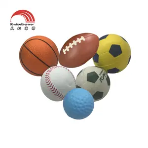 Pelota deportiva antiestrés suave juguete blanco amarillo naranja PU espuma esponja poliuretano llavero para niños y adultos regalos corporativos - Product Image 1