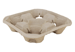 Phân Hủy Sinh Học Dùng Một Lần Bột Giấy Sợi 4 Cup Uống Carry Chủ Cho Takeaway Bột Giấy Khuôn - Product Image 3