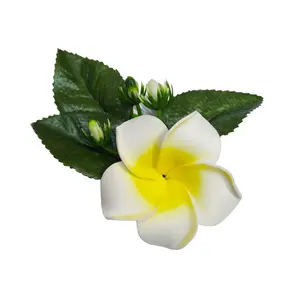 Frangipani 海滩鲜花头发配件白色头花夏威夷 plumeria 泡沫花发夹婚礼派对花发夹