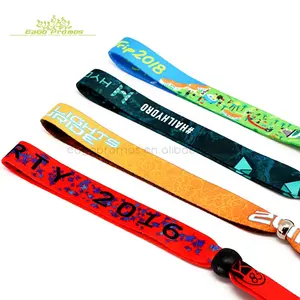 2024 2025 kustom Festival sublimasi cetak Festival kain gelang Gelang dengan plastik kunci geser