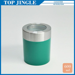 กระป๋องน้ำตาลอะคริลิคสีเขียวพร้อมฝาสแตนเลส (0.9L) - Product Image 5