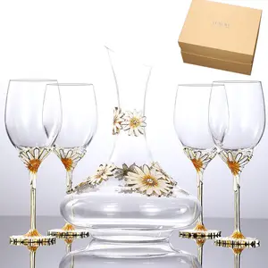 Conjunto de óculos para vinho tinto, conjunto de óculos para casamento, com esmalte, vinho tinto
