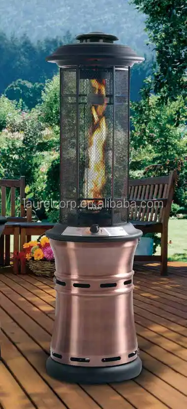 Retractable round stainless steel gas outdoor flame patio heater