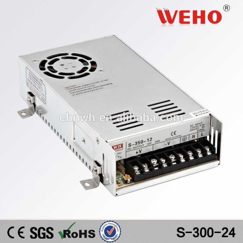 алюминий 300w одного 24v 12.5a переменного тока питания 300w промышленный источник питания