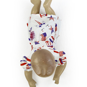 4ème De Juillet Fille Festival Vêtements Rouge Blanc Bleu Étoiles Patriotique Patten Flutter Manches Robe D'été - Product Image 3