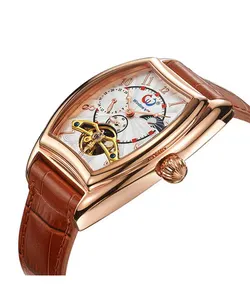 腕時計ユニセックスメカニカルデザインウォッチレザーメンズ合金OEMモダンミネラルゴス/サファイアガラス顧客のロゴRohs/ce