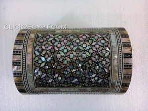 Boîte à bijoux en bois avec mosaïque égyptienne J25, nacre - Product Image 2