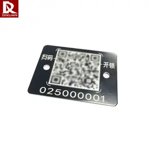 Custom Anodizzazione Ossidazione nero nastro di Alluminio del Metallo anti-Corrosione codice QR tag segni anodise targhetta incisa al laser foglio