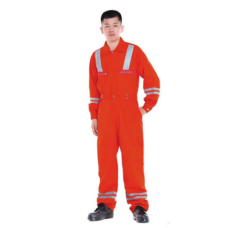 Reflective Tapes 100% Cotton Flame Retardant Coverall Protective Clothing