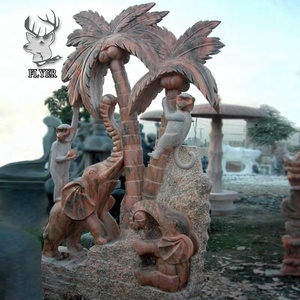 Natuursteen Tuindecoratie Groot Standbeeld Levensgrote Outdoor Grote Afrikaanse Stenen Olifantstatus - Product Image 6