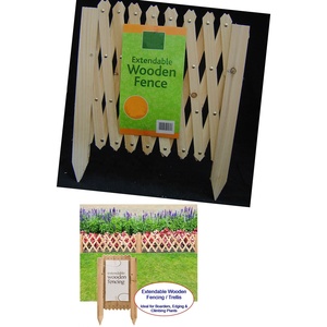 Extendable Garden Lawn <strong>Edging</strong> Wood <strong>Wooden</strong> Trellis Fence Panel <strong>Border</strong> Expanding - Product Image 1