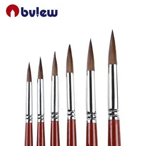 High Quality 6個Wolf Hair Wooden Artist Paint Brushes For Watercolor Oil Painting