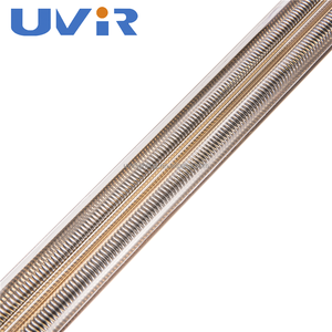 Lámpara de calor alimentada por energía <span class=keywords><strong>Solar</strong></span>, tubo de cuarzo halógeno, doble onda media, 2KW, emisor IR dorado/blanco