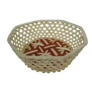 Panier de cuisine en bambou cadeau pour la nourriture ou les fruits panier de rangement de fruits en bambou tissé pour la cuisine paniers de rangement en bambou de Pâques