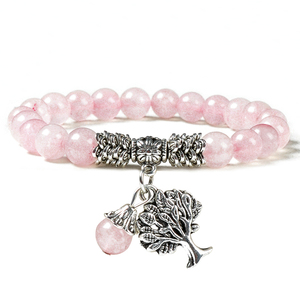 F125 Regali di San Valentino per Donne, Braccialetto in <span class=keywords><strong>Quarzo</strong></span> <span class=keywords><strong>Rosa</strong></span> Naturale - Product Image 1
