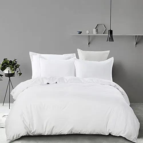 Factory Directly Supply White King Duvet Cover Set With Flat Sheet