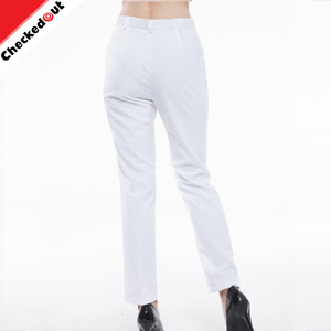 2017 nuevo diseño delgado elegante pantalón blanco <span class=keywords><strong>camarera</strong></span> chef pant mujeres ocasionales respirables - Product Image 3