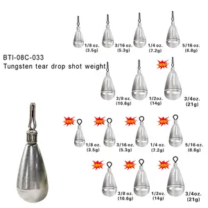 Sıcak satış saf tungsten gözyaşı damla vurdu ağırlık için bas balıkçılık yunuslama ve solucan Tungsten platin