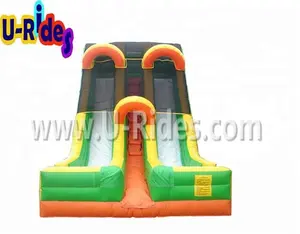 상업용 양면 풍선 계단 슬라이드 장난감 놀이 공원을위한 풍선 워터 슬라이드 2 차선